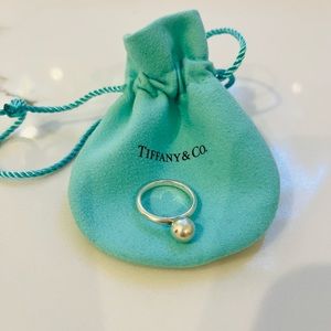 Tiffany & Co 8mm Hardware Ball Sterling Silver Ring in Size 5